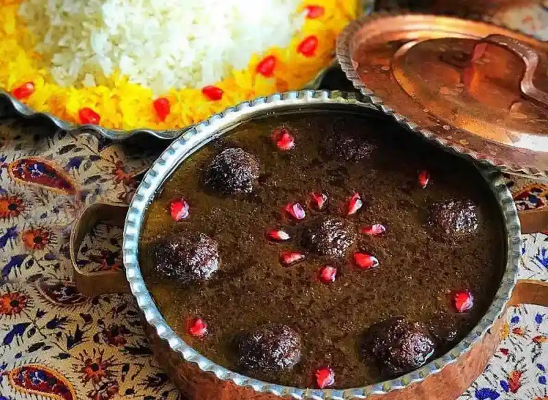 10 خورش مهمانی _ خورشت اناربیج با گوشت