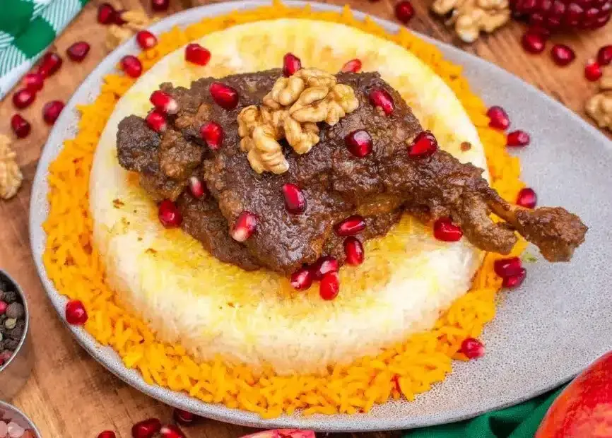 10 خورش مهمانی _ خورشتفسنجان با مرغ