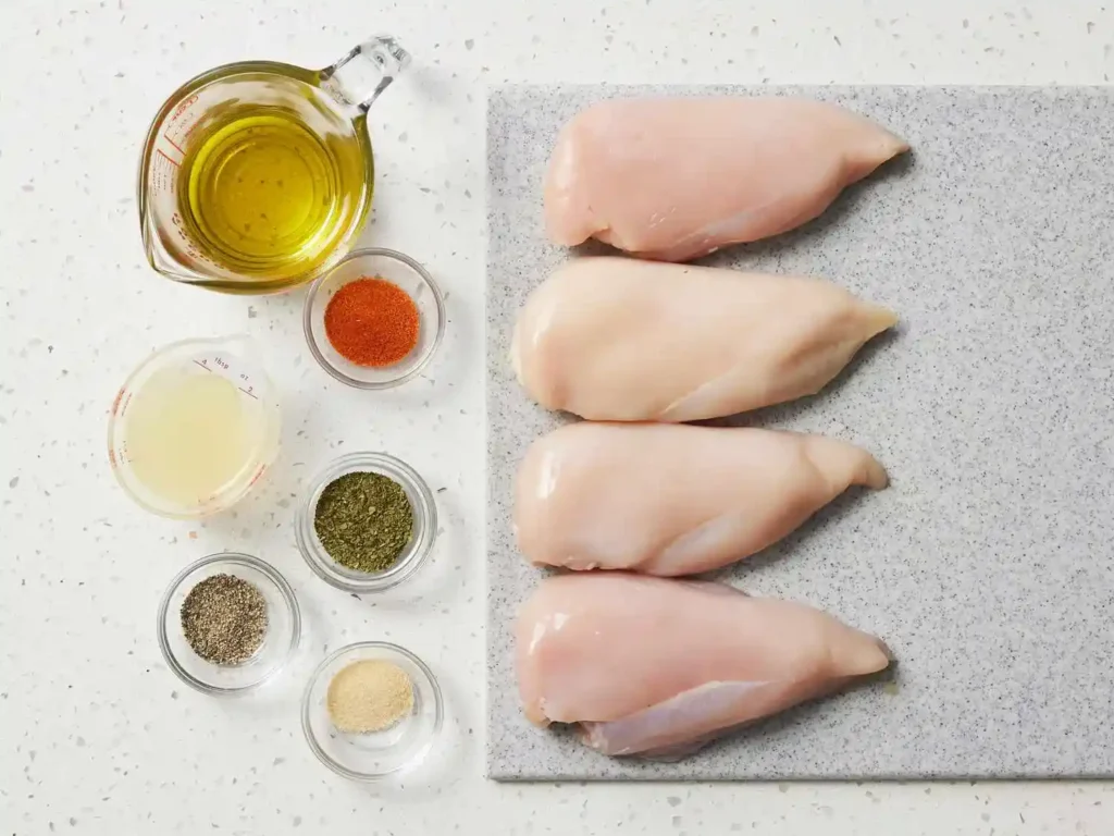 1. مواد لازم برای تهیه مرغ گریل شده مخصوص سالاد سزار